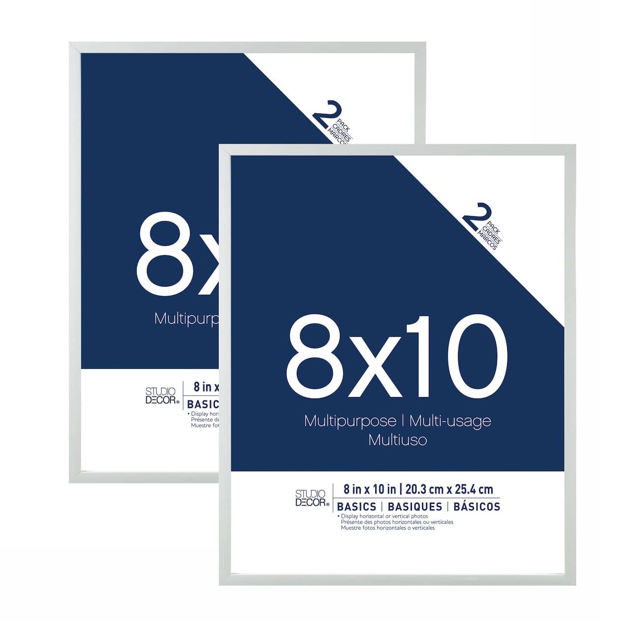 2-Pack White Multipurpose Frames, 8&#x22; x 10&#x22;, Basics By Studio D&#xE9;cor&#xAE;